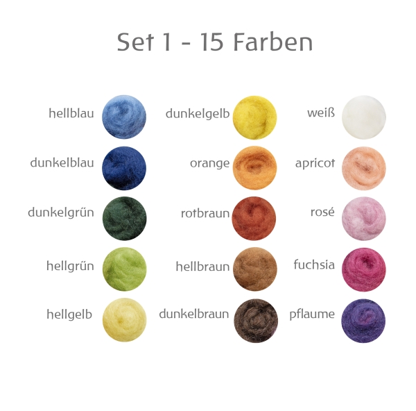 Märchenwolle 15 Farben Sets
